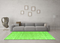 Machine Washable Solid Green Modern Rug, wshabs4549grn