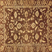 Square Machine Washable Oriental Brown Traditional Rug, wshabs454brn