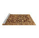 Sideview of Machine Washable Oriental Brown Traditional Rug, wshabs454brn