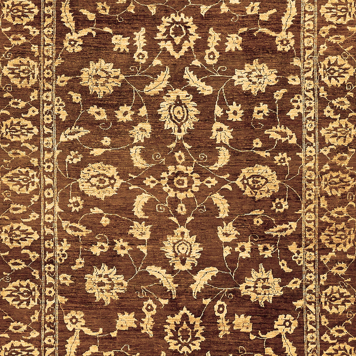 Machine Washable Oriental Brown Traditional Rug, wshabs454brn