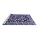 Sideview of Machine Washable Oriental Blue Traditional Rug, wshabs454blu