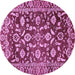 Round Oriental Purple Traditional Rug, abs454pur