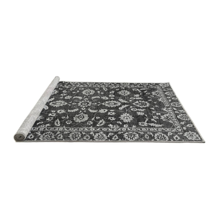 Sideview of Machine Washable Oriental Gray Traditional Rug, wshabs454gry