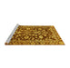 Sideview of Machine Washable Oriental Yellow Traditional Rug, wshabs454yw