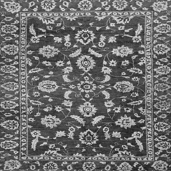 Square Machine Washable Oriental Gray Traditional Rug, wshabs454gry