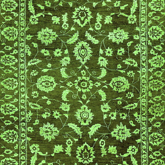 Machine Washable Oriental Green Traditional Area Rugs, wshabs454grn