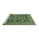 Sideview of Machine Washable Oriental Turquoise Traditional Area Rugs, wshabs454turq