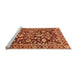 Sideview of Machine Washable Oriental Orange Traditional Area Rugs, wshabs454org