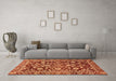 Machine Washable Oriental Orange Traditional Area Rugs in a Living Room, wshabs454org