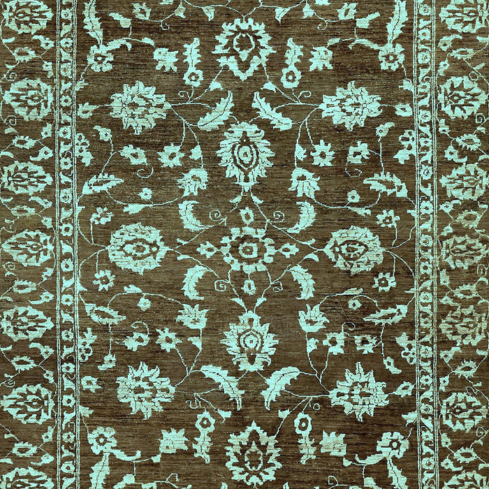 Machine Washable Oriental Light Blue Traditional Rug, wshabs454lblu