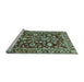 Sideview of Machine Washable Oriental Light Blue Traditional Rug, wshabs454lblu