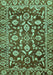 Machine Washable Oriental Turquoise Traditional Area Rugs, wshabs454turq