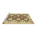 Sideview of Machine Washable Abstract Mustard Yellow Rug, wshabs455