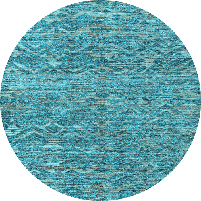 Round Machine Washable Abstract Light Blue Modern Rug, wshabs4550lblu