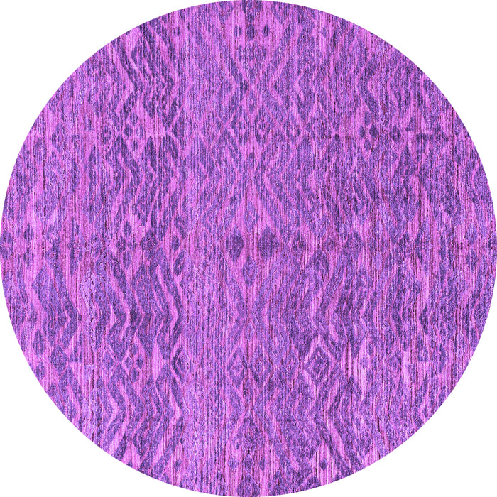 Round Machine Washable Abstract Purple Modern Area Rugs, wshabs4550pur