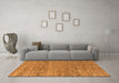 Machine Washable Abstract Orange Modern Area Rugs in a Living Room, wshabs4550org