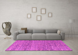 Machine Washable Abstract Pink Modern Rug in a Living Room, wshabs4550pnk