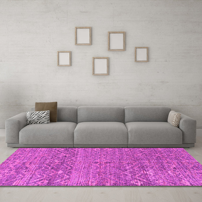 Machine Washable Abstract Pink Modern Rug in a Living Room, wshabs4550pnk