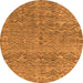 Round Machine Washable Abstract Orange Modern Area Rugs, wshabs4550org