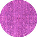 Round Machine Washable Abstract Pink Modern Rug, wshabs4550pnk