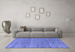 Machine Washable Abstract Blue Modern Rug in a Living Room, wshabs4550blu