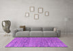 Machine Washable Abstract Purple Modern Area Rugs in a Living Room, wshabs4550pur