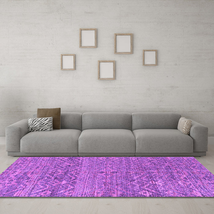 Machine Washable Abstract Purple Modern Area Rugs in a Living Room, wshabs4550pur