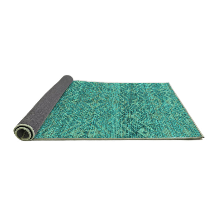 Sideview of Abstract Turquoise Modern Rug, abs4550turq