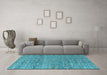Machine Washable Abstract Light Blue Modern Rug in a Living Room, wshabs4550lblu