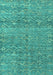 Machine Washable Abstract Turquoise Modern Area Rugs, wshabs4550turq