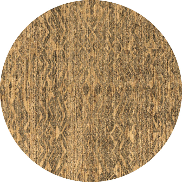 Round Machine Washable Abstract Brown Modern Rug, wshabs4550brn