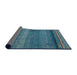 Sideview of Abstract Glacial Blue Ice Blue Modern Rug, abs4551