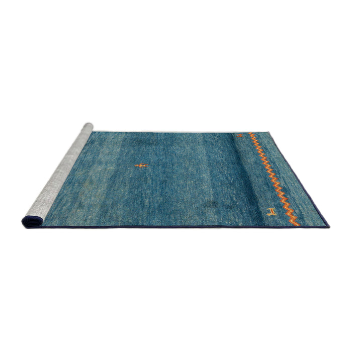 Sideview of Machine Washable Abstract Glacial Blue Ice Blue Rug, wshabs4551