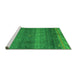 Sideview of Machine Washable Abstract Green Modern Area Rugs, wshabs4551grn