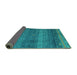 Sideview of Abstract Turquoise Modern Rug, abs4551turq