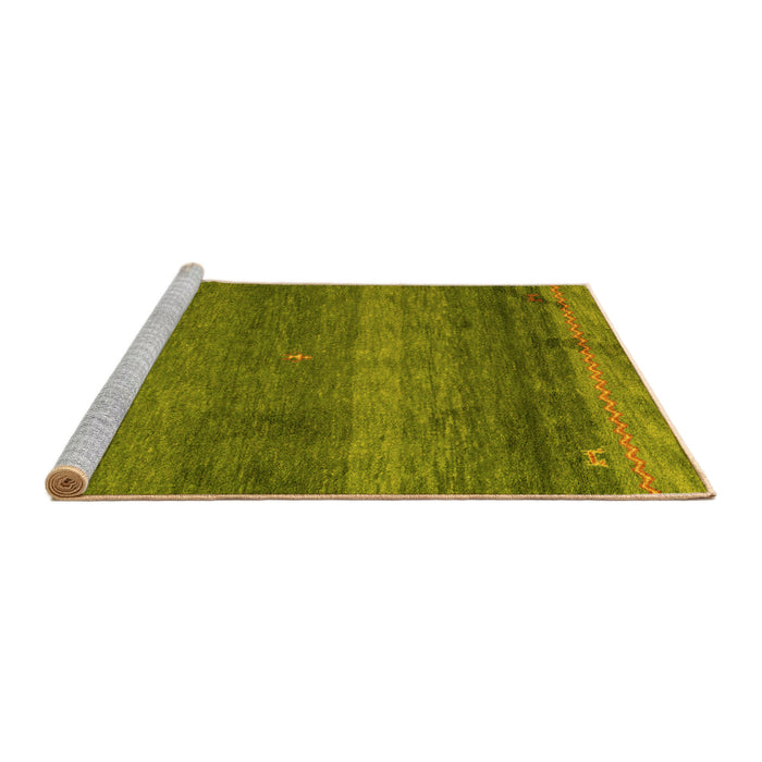 Sideview of Machine Washable Abstract Yellow Modern Rug, wshabs4551yw