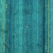 Square Machine Washable Abstract Turquoise Modern Area Rugs, wshabs4551turq