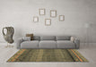 Machine Washable Abstract Brown Modern Rug in a Living Room,, wshabs4551brn