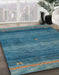 Abstract Glacial Blue Ice Blue Modern Rug in Family Room, abs4551