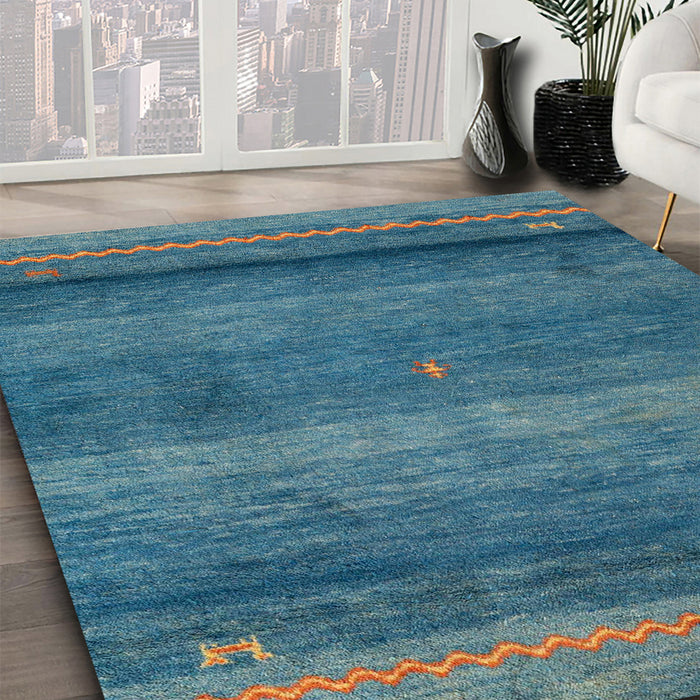 Abstract Glacial Blue Ice Blue Modern Rug in Family Room, abs4551