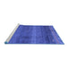 Sideview of Machine Washable Abstract Blue Modern Rug, wshabs4551blu