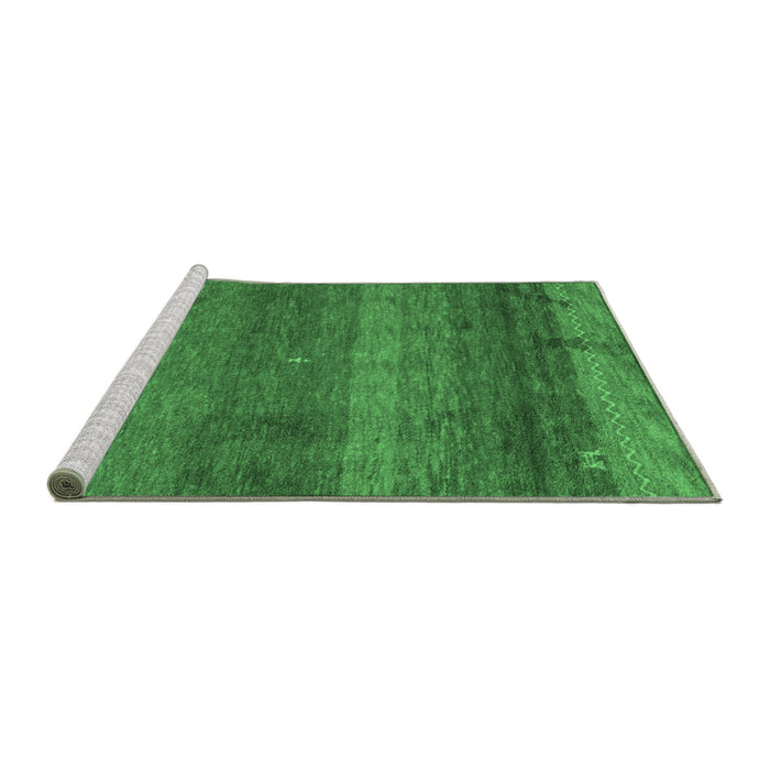 Sideview of Machine Washable Abstract Emerald Green Modern Area Rugs, wshabs4551emgrn