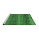 Sideview of Machine Washable Abstract Emerald Green Modern Area Rugs, wshabs4551emgrn