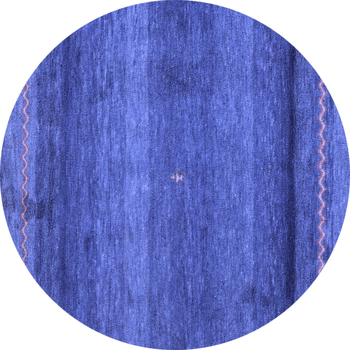 Round Abstract Blue Modern Rug, abs4551blu