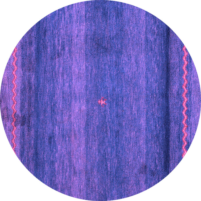 Round Abstract Purple Modern Rug, abs4551pur