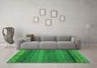 Machine Washable Abstract Green Modern Area Rugs in a Living Room,, wshabs4551grn