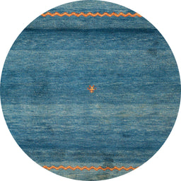 Round Abstract Glacial Blue Ice Blue Modern Rug, abs4551