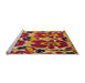 Sideview of Machine Washable Abstract Metallic Gold Rug, wshabs4552