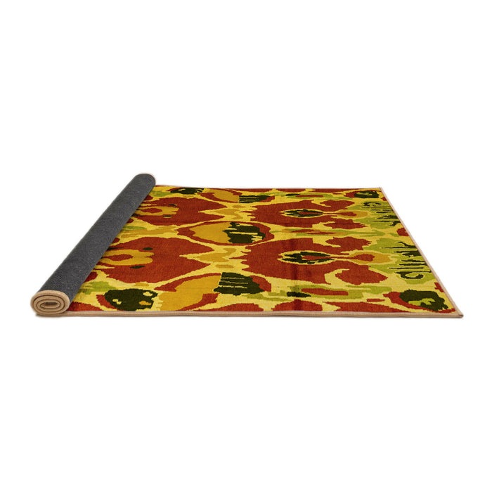 Sideview of Abstract Yellow Modern Rug, abs4552yw