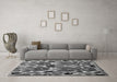 Machine Washable Abstract Gray Modern Rug in a Living Room,, wshabs4552gry